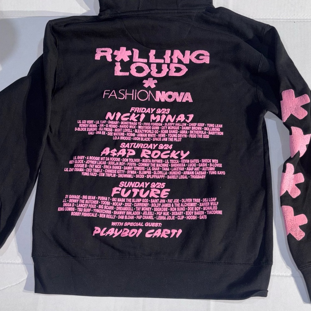 Rolling Loud Fashion Nova VIP Exclusive Black Hoodie NYC Tour 2022 Sz M Merch